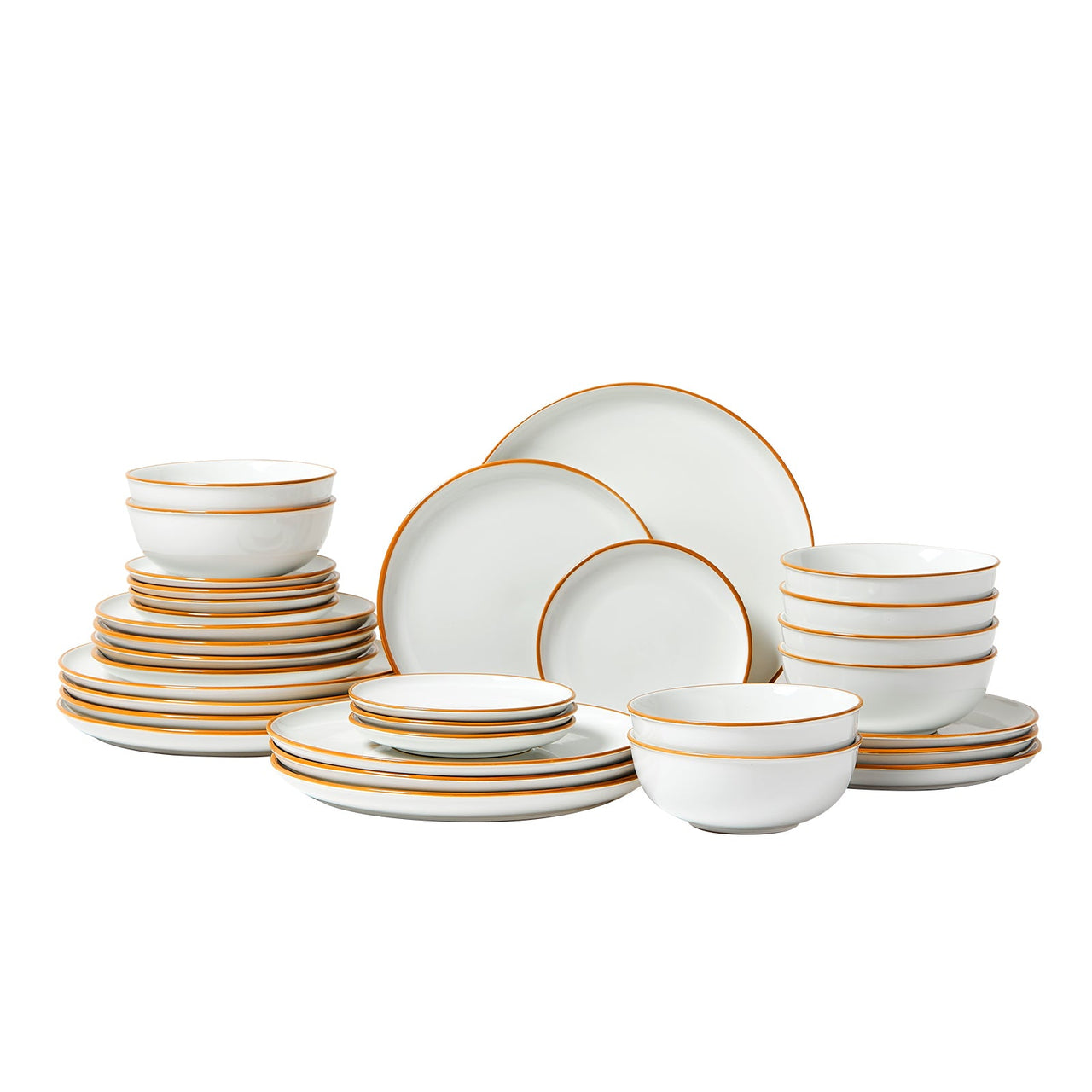 32 PCS Dinnerware Set Ceramic Plates and Bowls Sets Service for 8 White