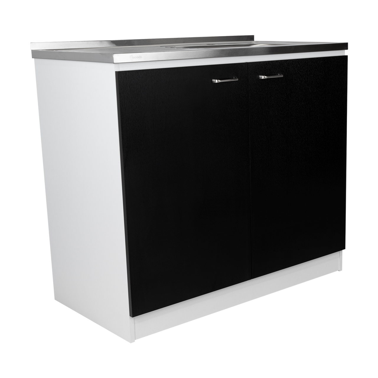 Napoles Utility Sink With Cabinet, Double Door, One Shelf -White / Black
