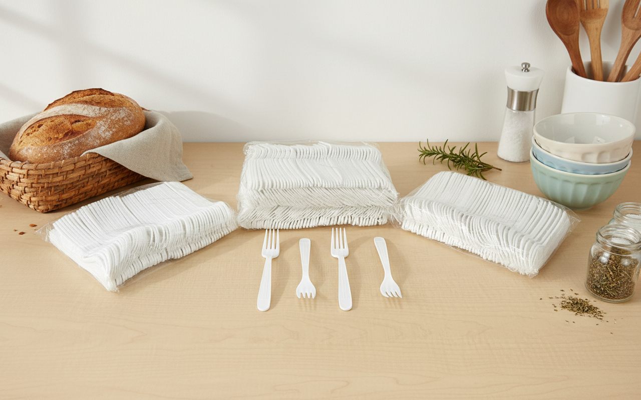 Royalty White X-Heavy Weight PP Fork, 10 Sleeves of 100 Forks (1000/cs)