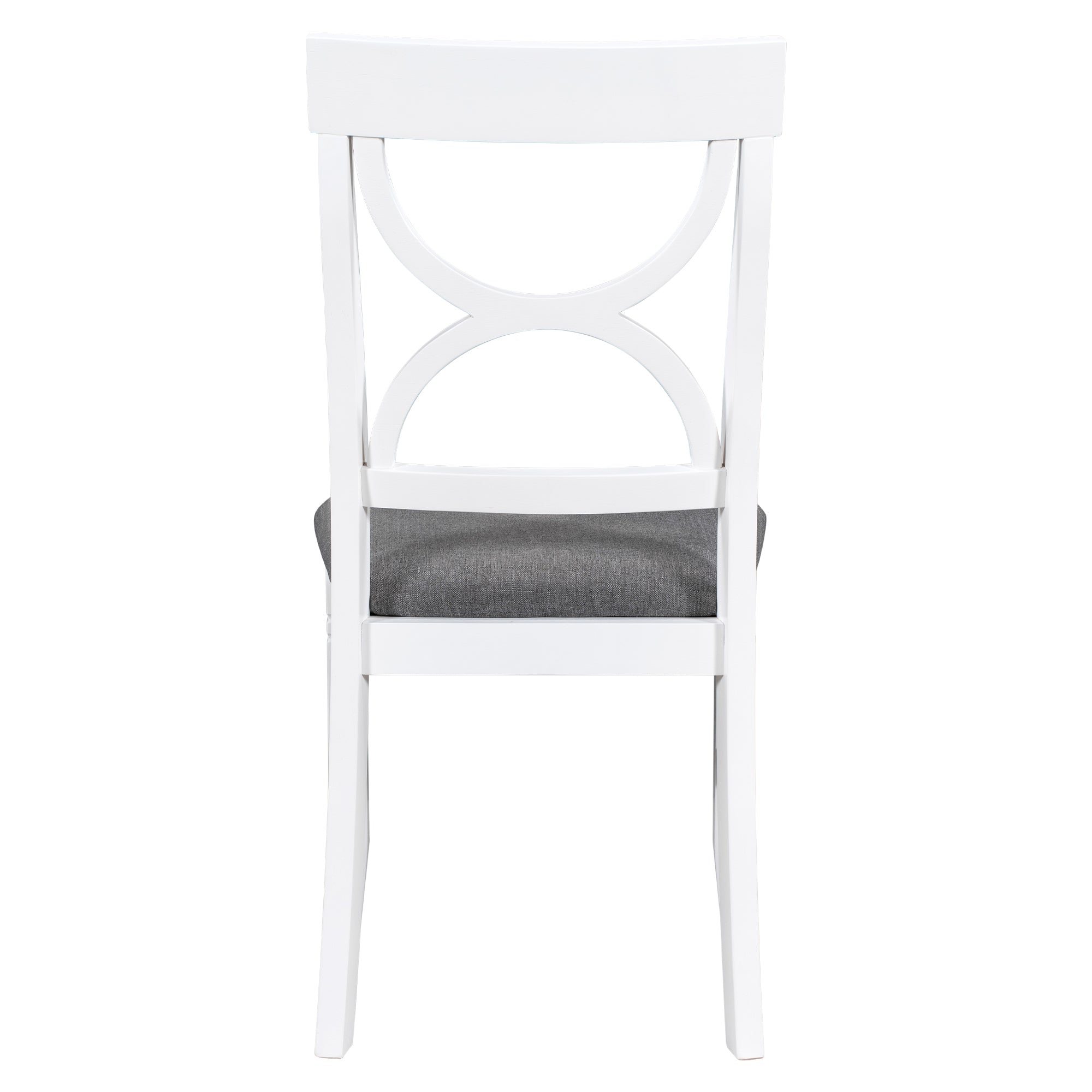 TOPMAX 6-Piece Wood Dining Table Set Kitchen Table Set with Upholstered Bench and 4 Dining Chairs, Farmhouse Style,Gray+White (old sku: SP000003AAK)