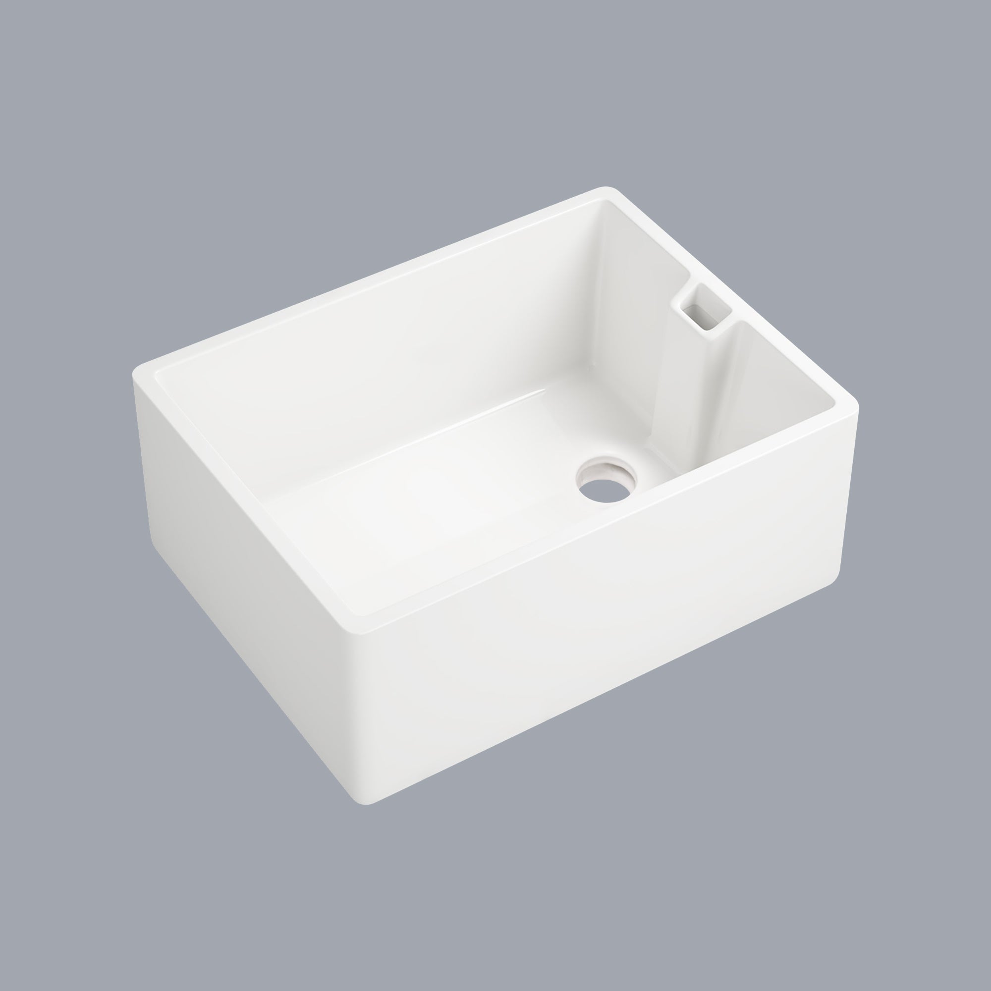 23.6' L X 18' W White Ceramic Single Bowl Kitchen Sink