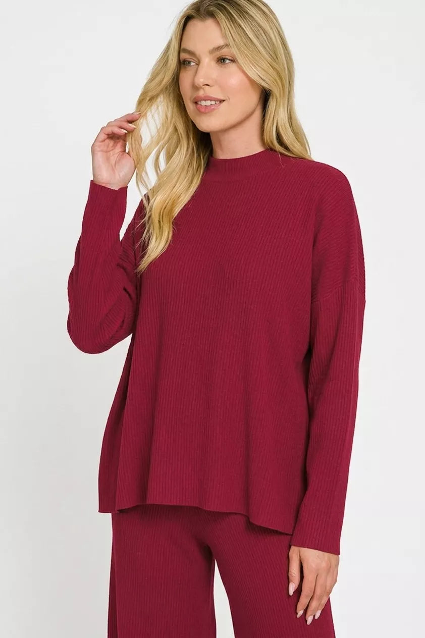 Zenana Viscose Sweater Top & Pants Set
