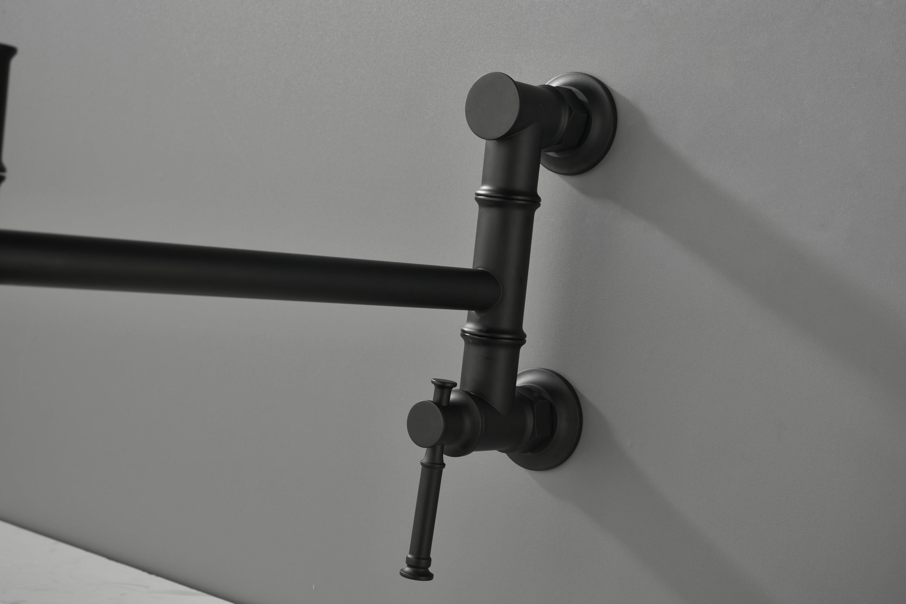 Wall mounted Pot Filler Faucet, Modern Brass Pot Filler Two-Attachment Wall Mount Folding Kitchen Pot Filler Swing Arm