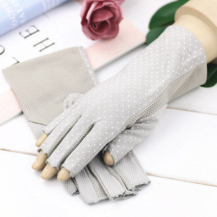 Summer Sun Protection Half Finger Gloves UV Protection Ultra-thin Driving