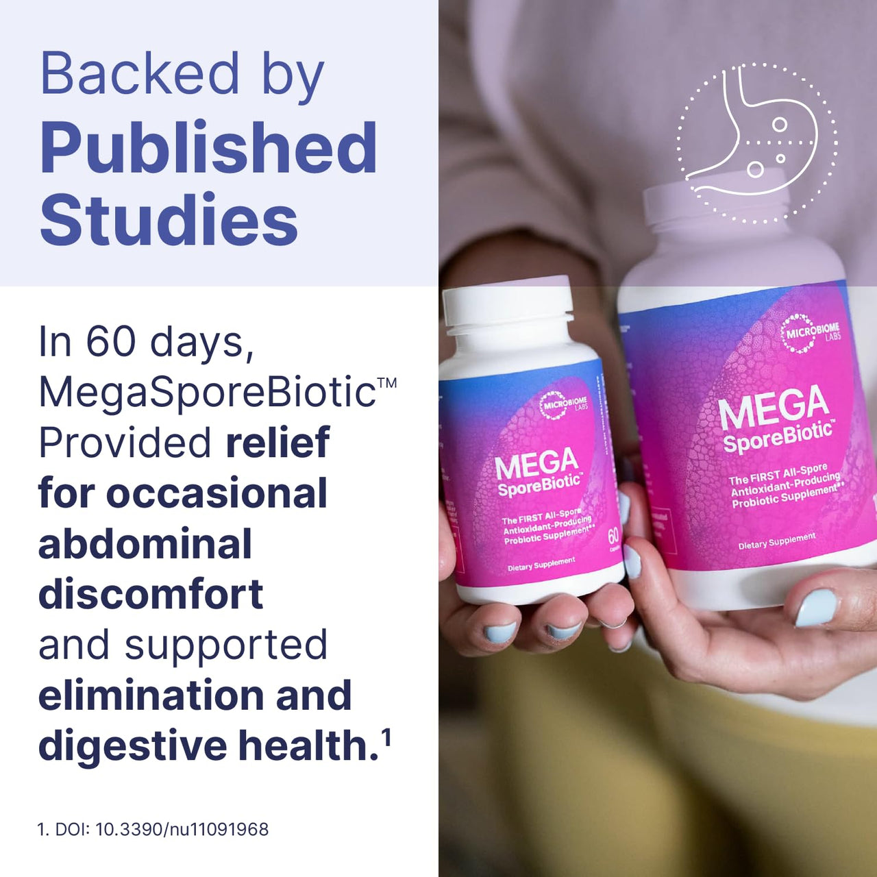 Spore-Based Probiotic for Women & Men | Shelf-Stable Digestive Support | Travel-Friendly