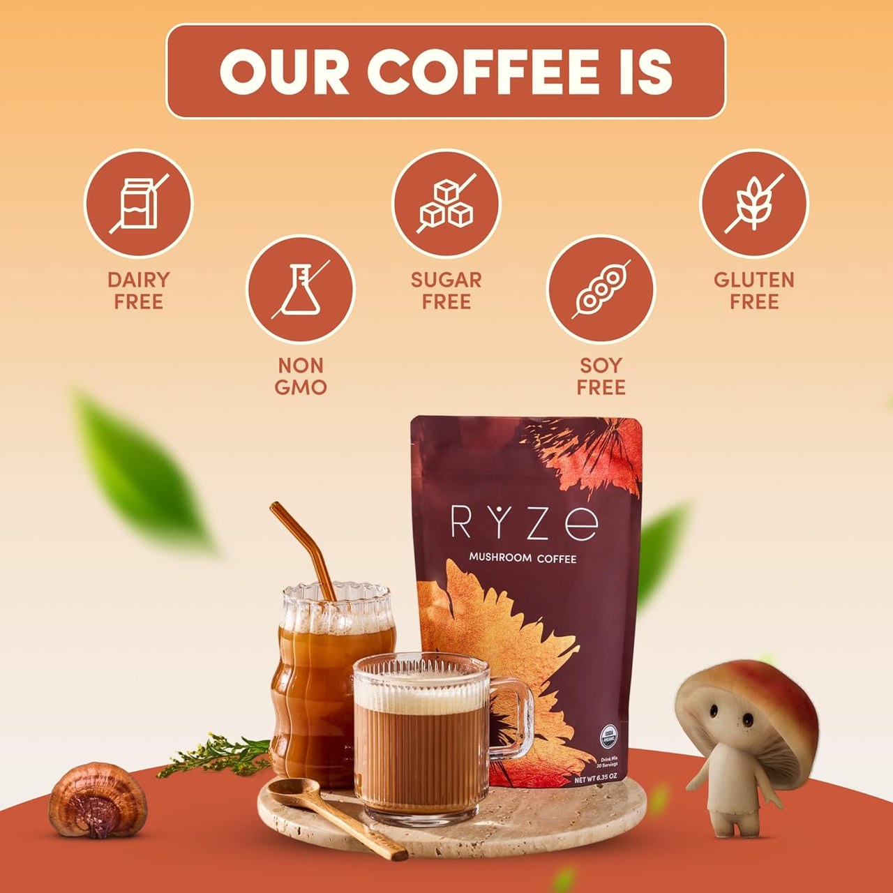 Mushroom Coffee – Premium Organic Mushroom Coffee Blend with Adaptogens for Focus, Energy & Immunity