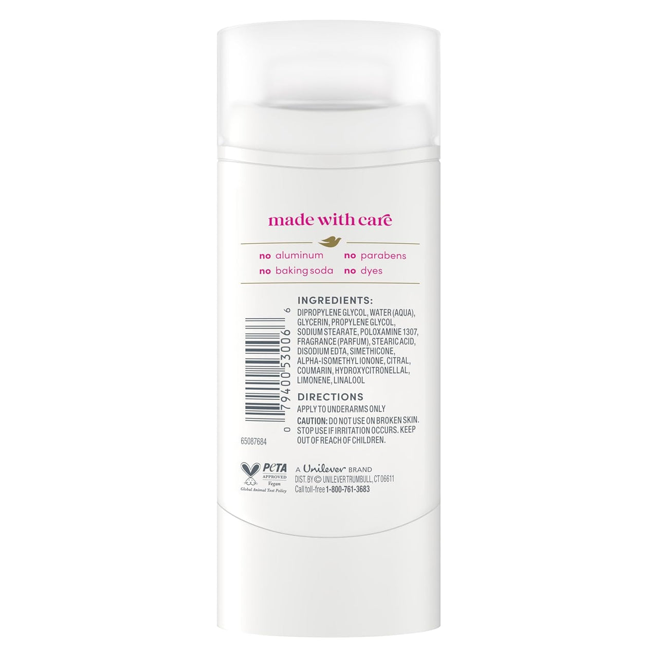 Dove Deodorant Stick Dragon Fruit Fizz for 72 Hour Odor Protection Aluminum Free 2.4 oz