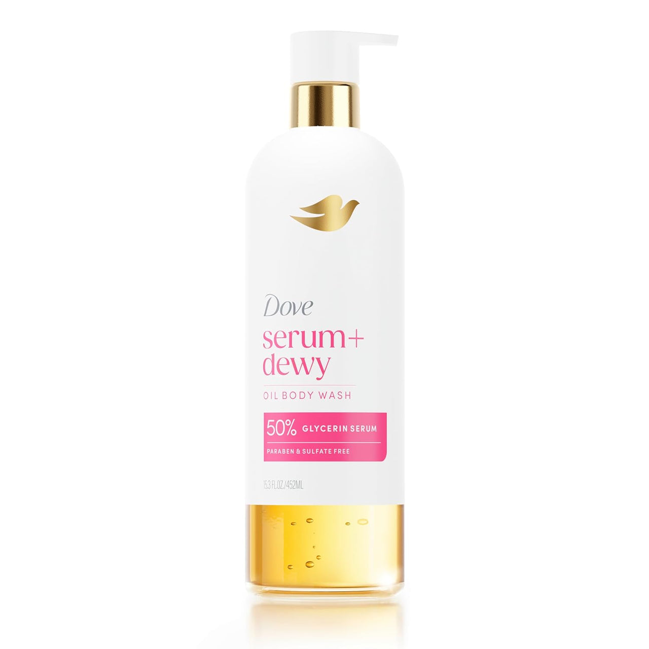 Dove Coconut & Geranium Oil Body Wash Serum + Dewy For Women for Hydrated & Repaired Skin 15.3 fl oz