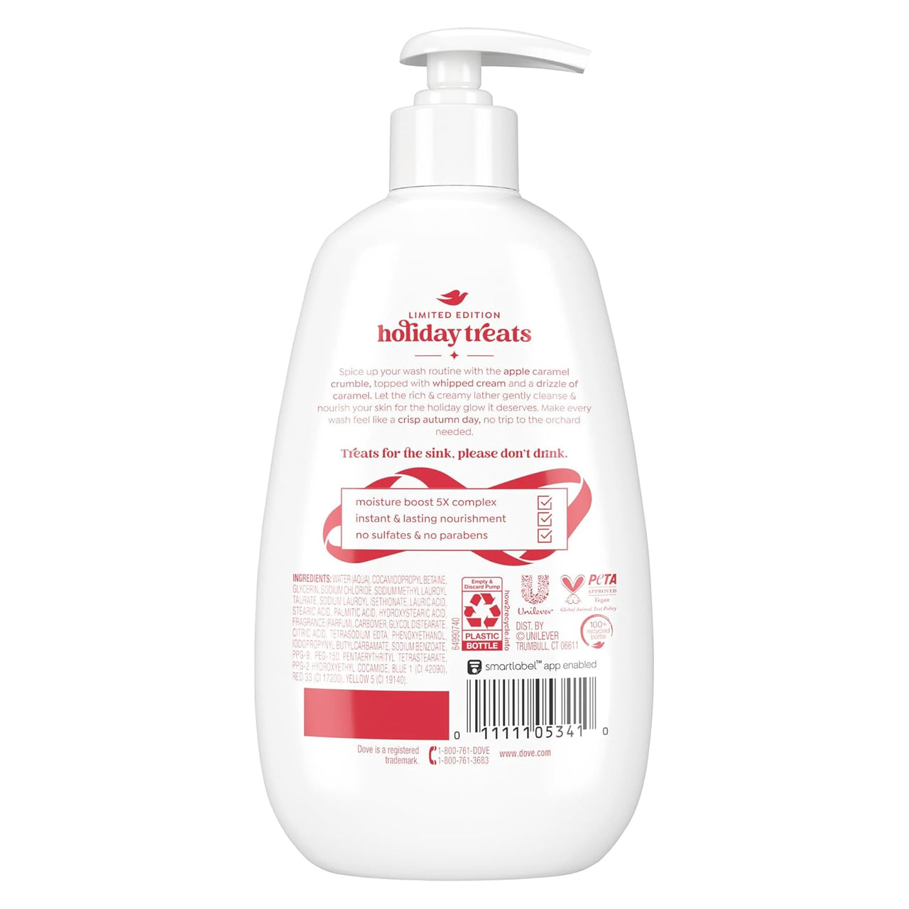 Dove Limited Edition Holiday Treats Liquid Hand Wash for Deep Nourishment Apple Cider Carmel 12 oz