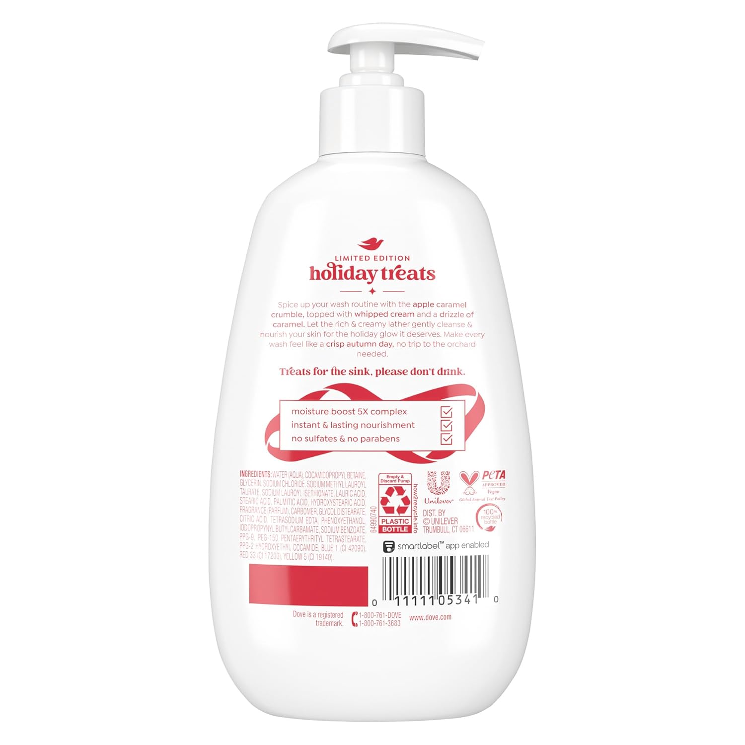 Dove Limited Edition Holiday Treats Liquid Hand Wash for Deep Nourishment Apple Cider Carmel 12 oz