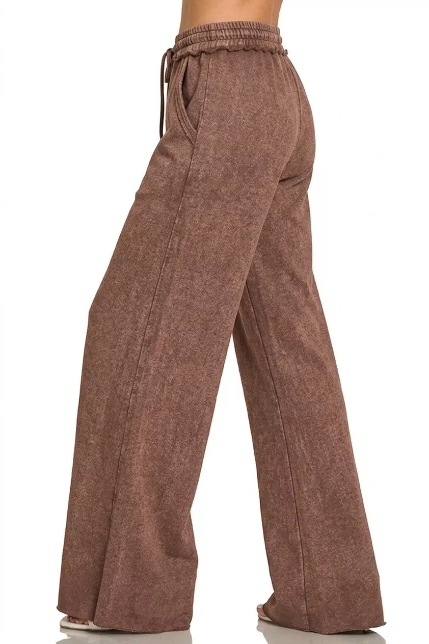 Zenana Washed French Terry Sweatpants