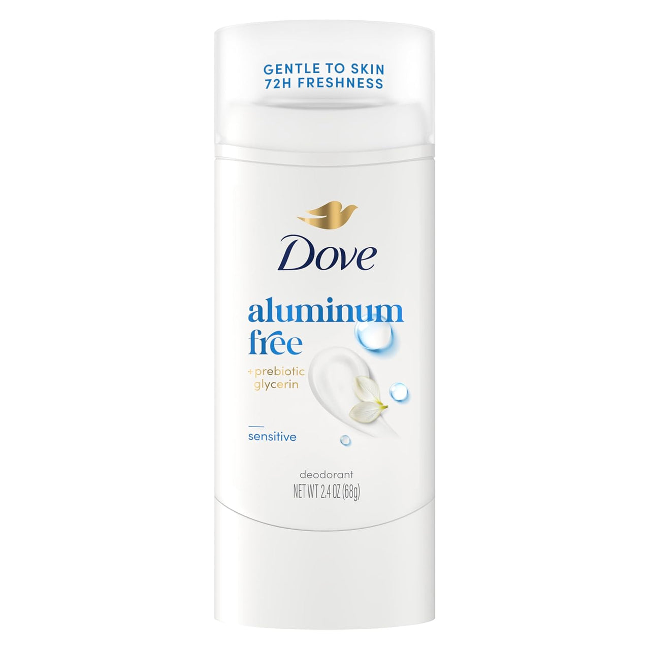Dove Deodorant Stick Sensitive for 72 Hour Odor Protection Aluminum Free 2.4 oz