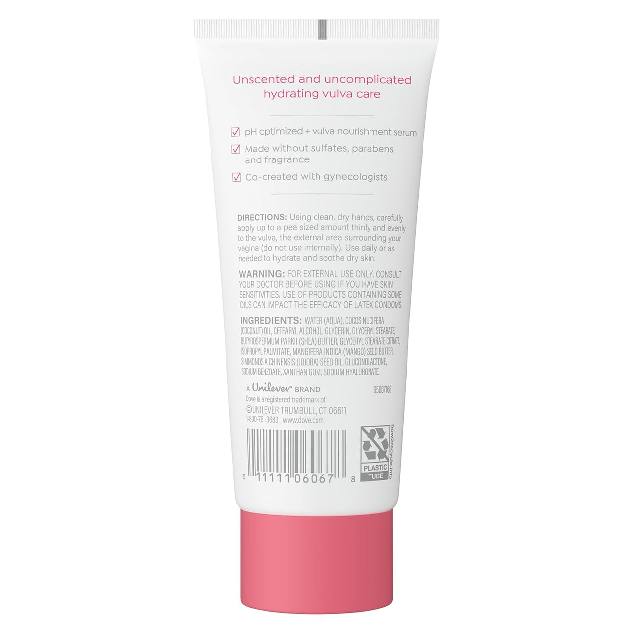 Dove Ultra Gentle Unscented Vulva Balm for Women - Hydrates Dry Intimate Skin-Perfect for Menopause, 3 oz