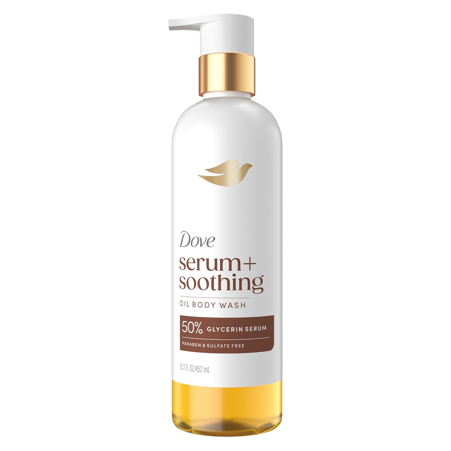 Dove Almond Oil & Sandal Wood Oil Body Wash Serum + Soothing For Women for Hydrated & Repaired Skin 15.3 fl oz