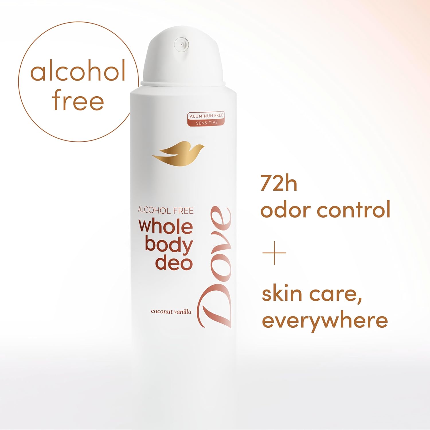 Dove Whole Body Deo Alcohol Free Deodorant Spray for Women Coconut Vanilla 4 oz
