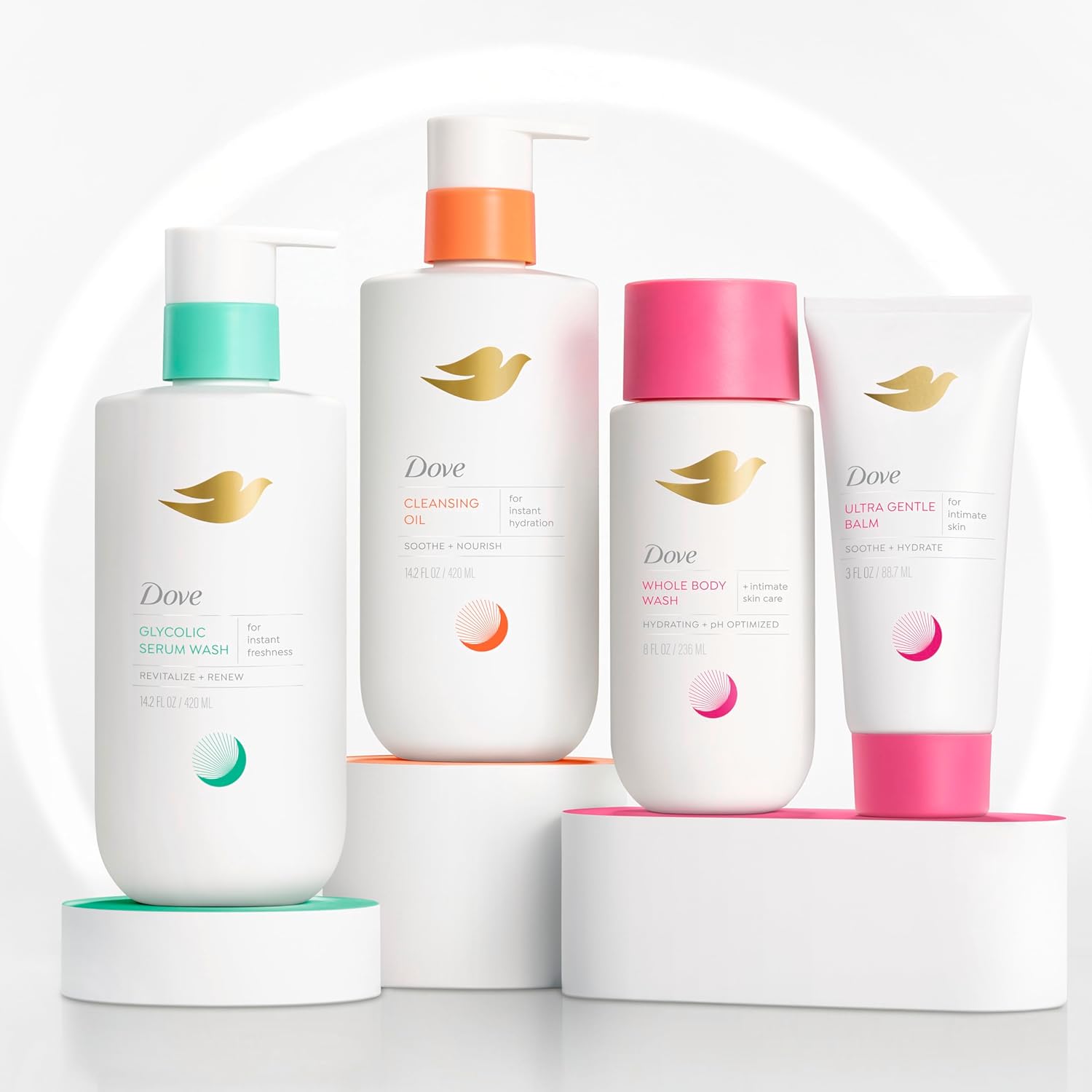 Dove Body Wash 2 Count Limited Edition Gift Pack to Moisturize and Control Odor from Hormonal Skin Shifts 14.2 Fl oz