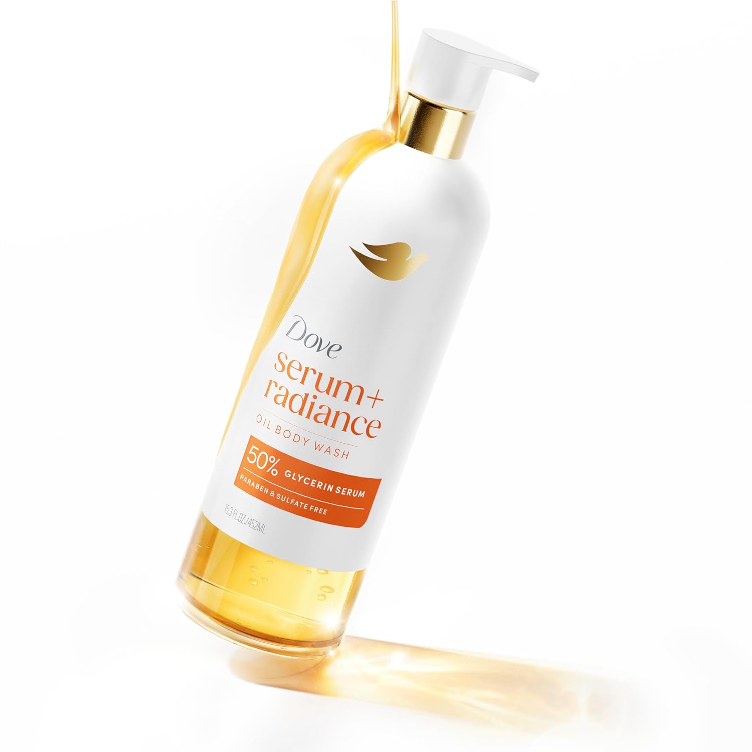 Dove Jojoba oil & Monoi Flower Oil Body Wash Serum + Radiance For Women for Hydrated & Repaired Skin 15.3 fl oz