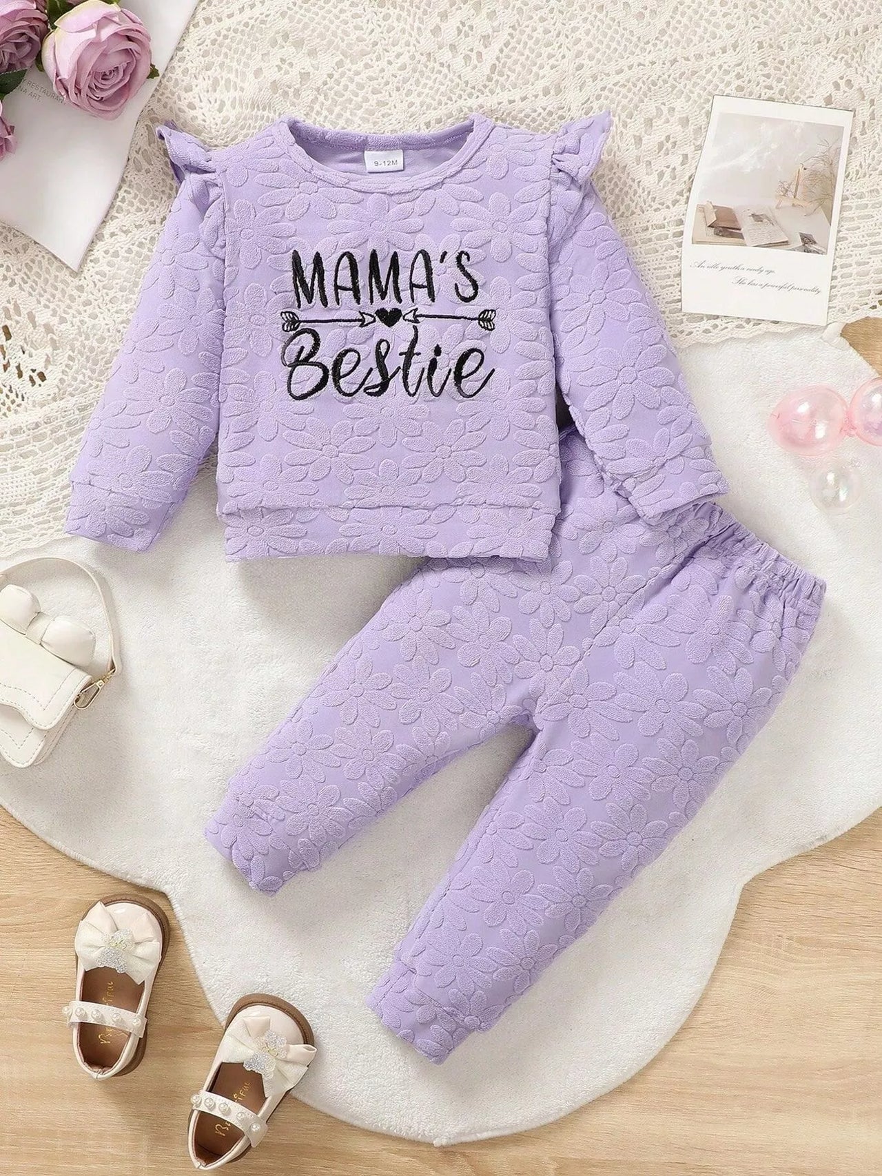 Children's Mama's Bestie Textured Outfit Set
