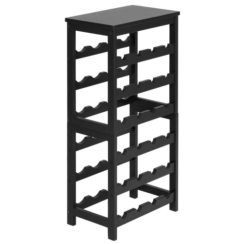 24 Bottle Detachable Wine Rack, 6-Tier Wine Bottle Holder, Freestanding Floor Display Wine Storage Shelves with Table Top, For Kitchen,Cellar,Bar,Dining Room,Living Room, Black