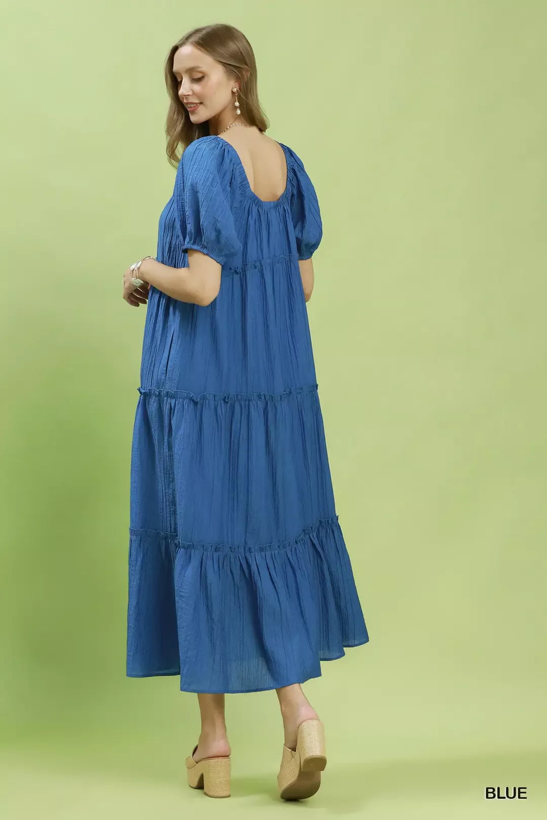 Umgee Textured Tiered Midi Dress