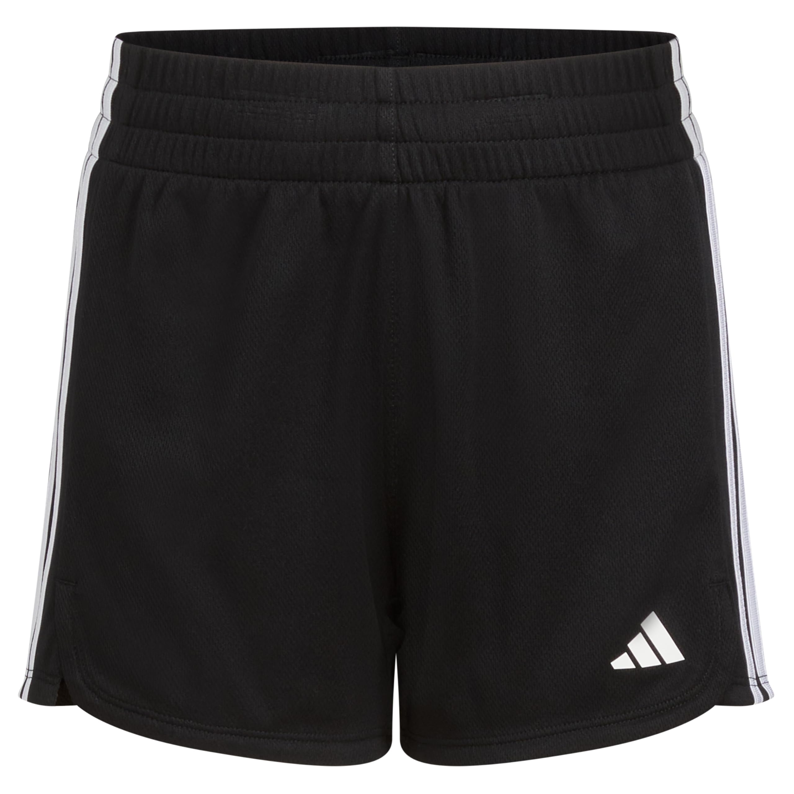 adidas Girls Plus Size 3-Stripes Mesh Shorts Black New
