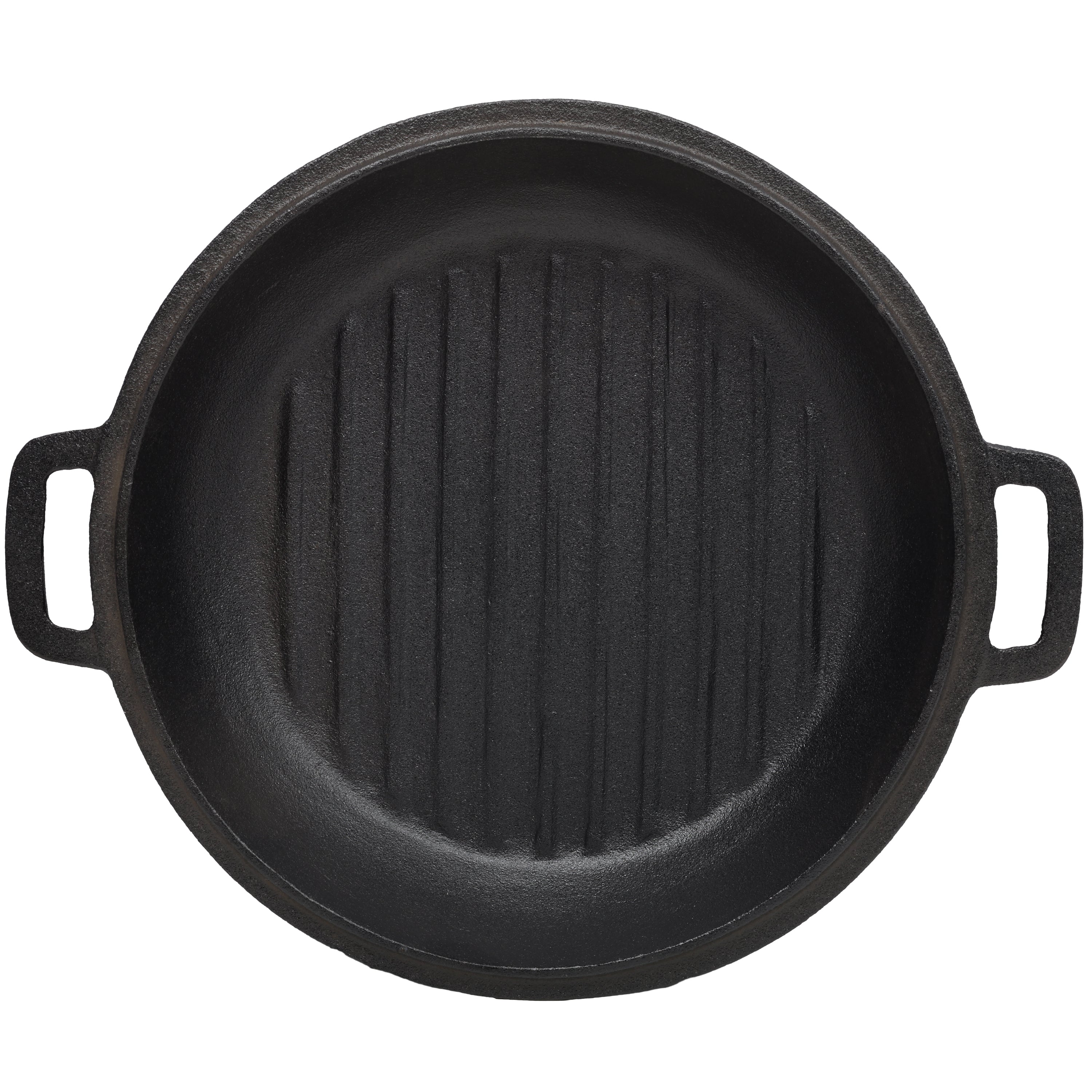 3 in 1 Pre-Seasoned Cast Iron Dutch Oven, Outdoor Camping Deep Pot, 5 Quart. Cover As A Skillet with Ribbed Bottom Design. With 1PC Iron Pot Rack, 1PC Lid Lifter.