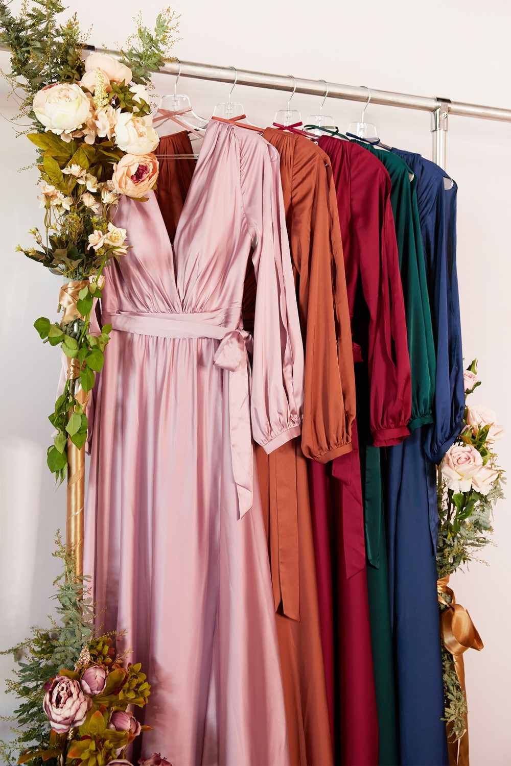 Cinderella Divine 7475C Long Split Blouson Sleeve Formal Dress Thigh Split