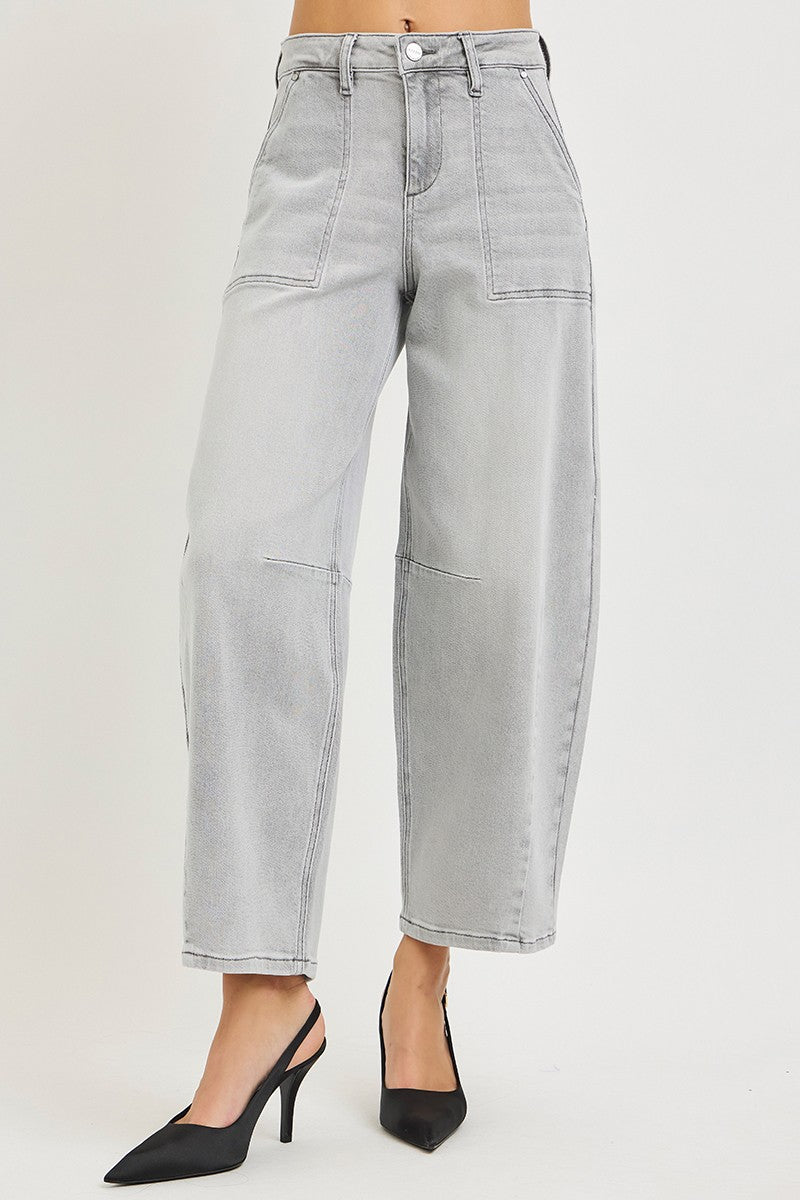 RISEN Slouchy Cropped Barrel Jeans