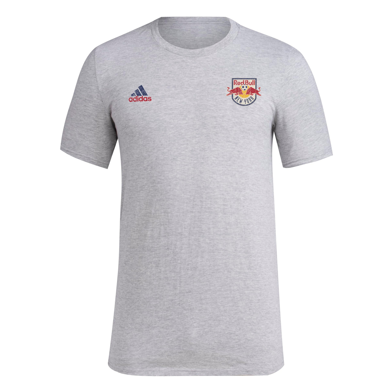adidas Mens Short Sleeve Pre-Game T-Shirt Medium Grey Heather/New York Red Bulls X-Large