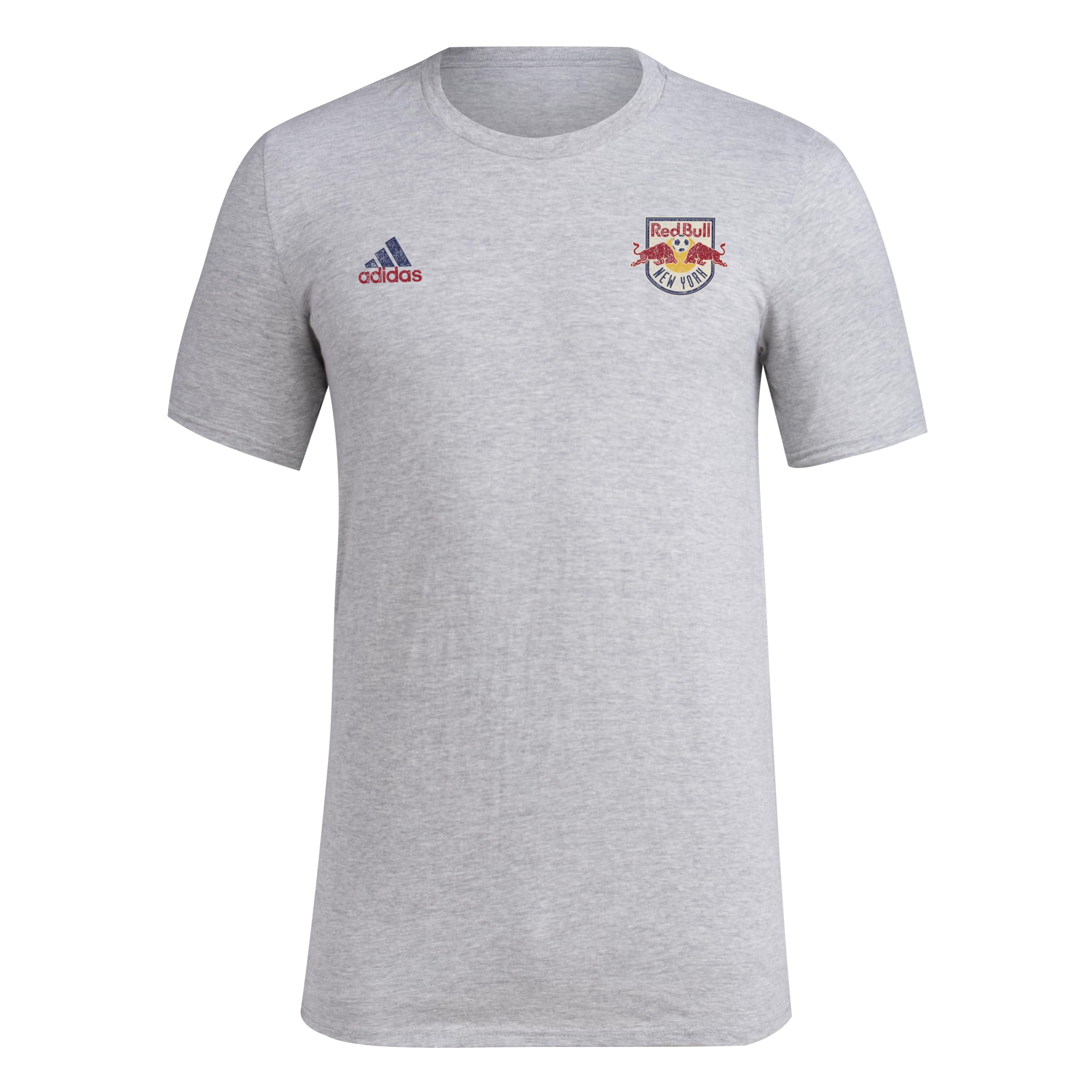adidas Mens Short Sleeve Pre-Game T-Shirt Medium Grey Heather/New York Red Bulls X-Large