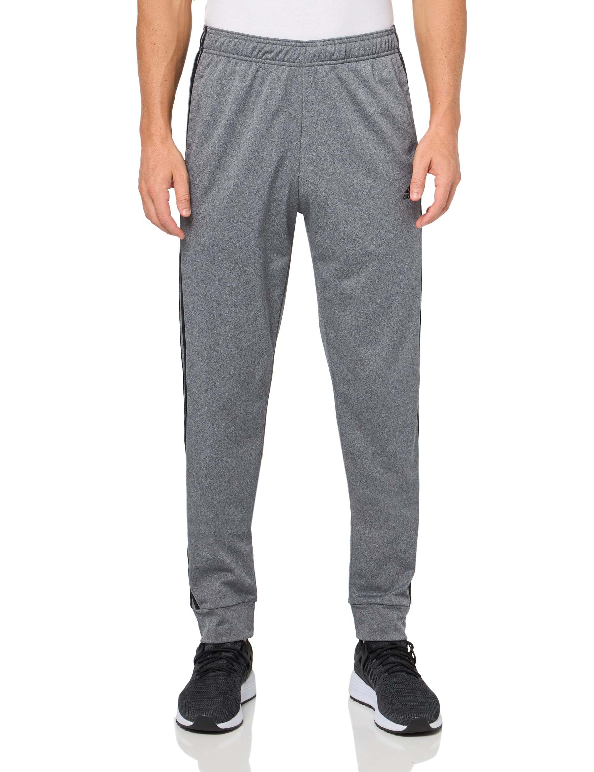 adidas Mens Tall Size 3-Stripes Tricot Full-Zip Pants Dark Grey Heather