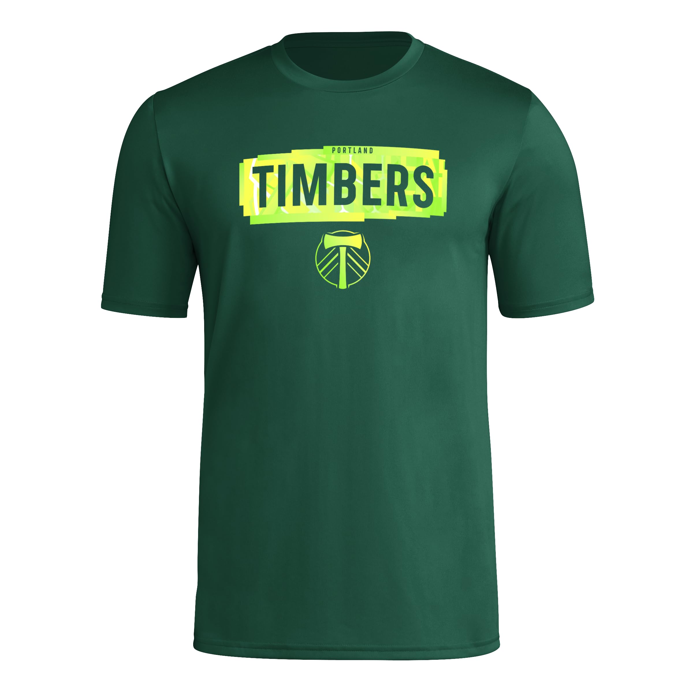 adidas Mens Short Sleeve Pre-Game T-Shirt Dark Green/Portland Timbers 3X-Large