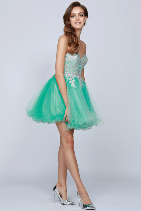 CLEARANCE - Juliet 762 Sweetheart Neckline Poofy Short Dress (Size M)