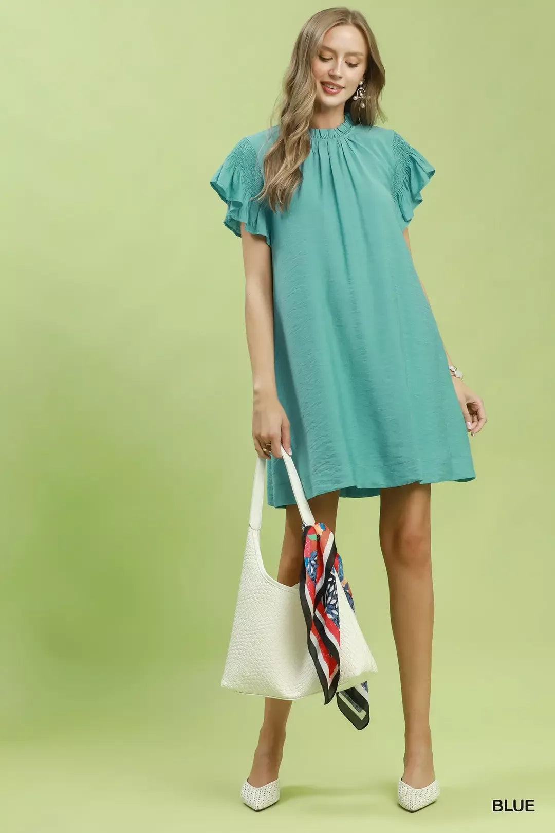 Umgee Ruffle Flutter Sleeve Dress