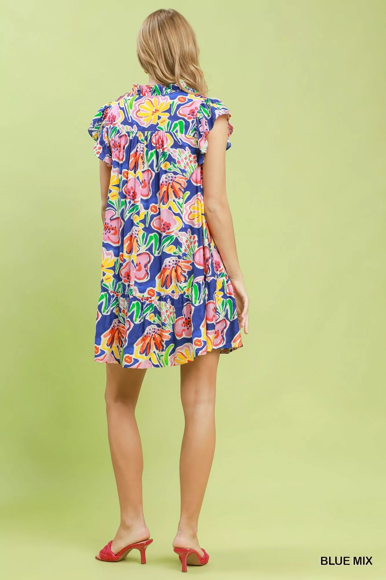 Umgee Floral Ruffle Mini Dress