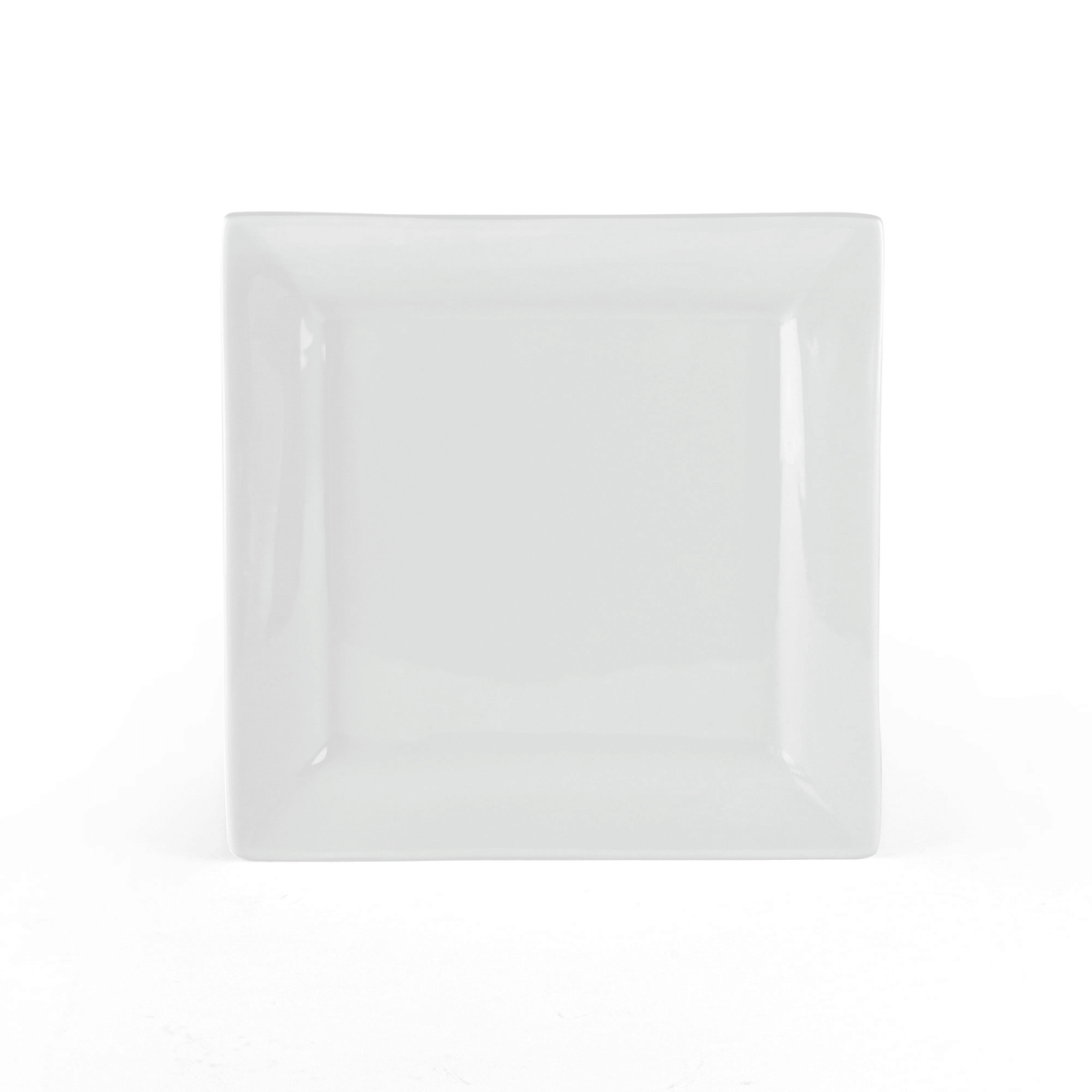 Square Porcelain Dinner Plates, White, Set of 6