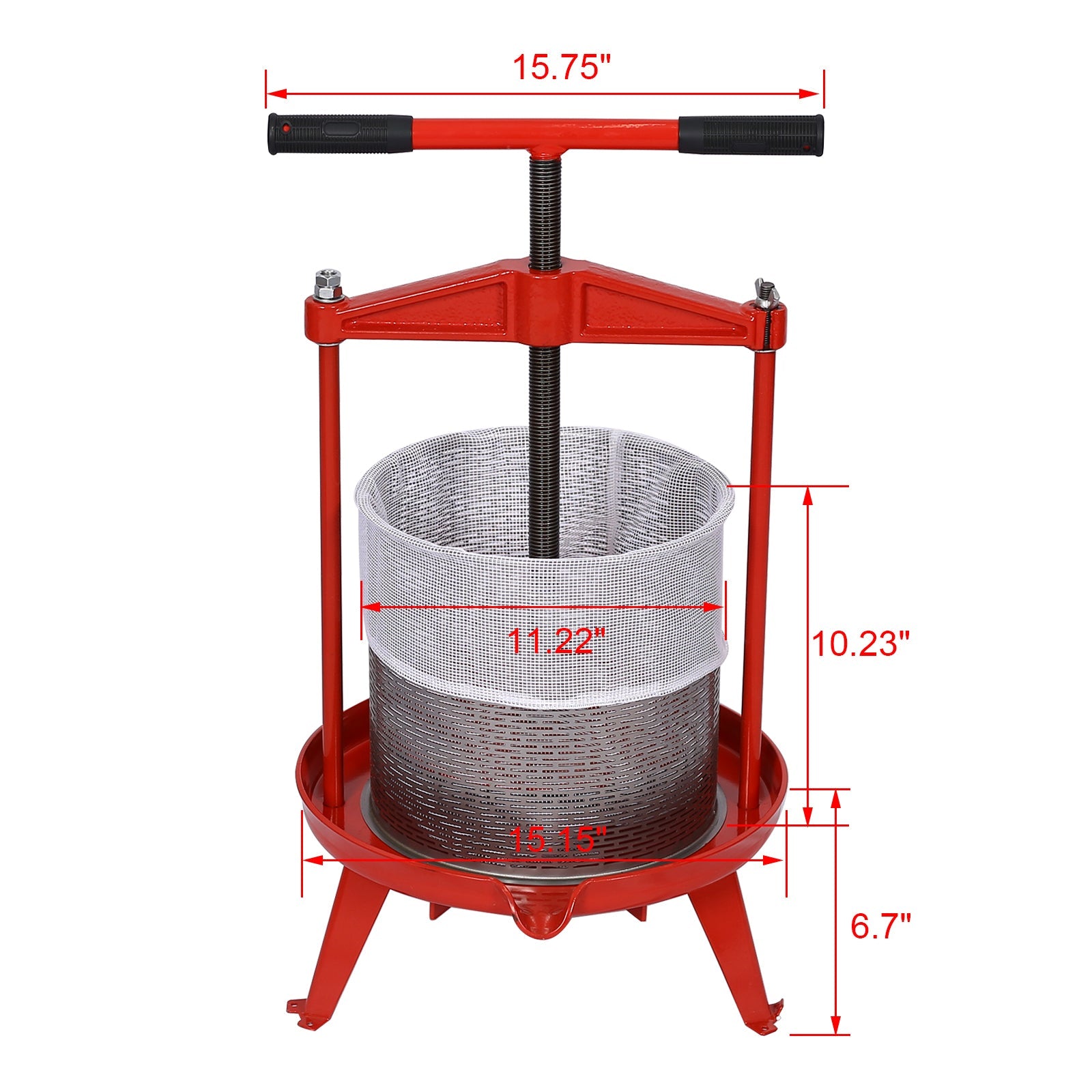 Fruit Wine Press and Crusher,100% Nature Apple&Grape&Berries Crusher Manual Juice Maker for Kitchen