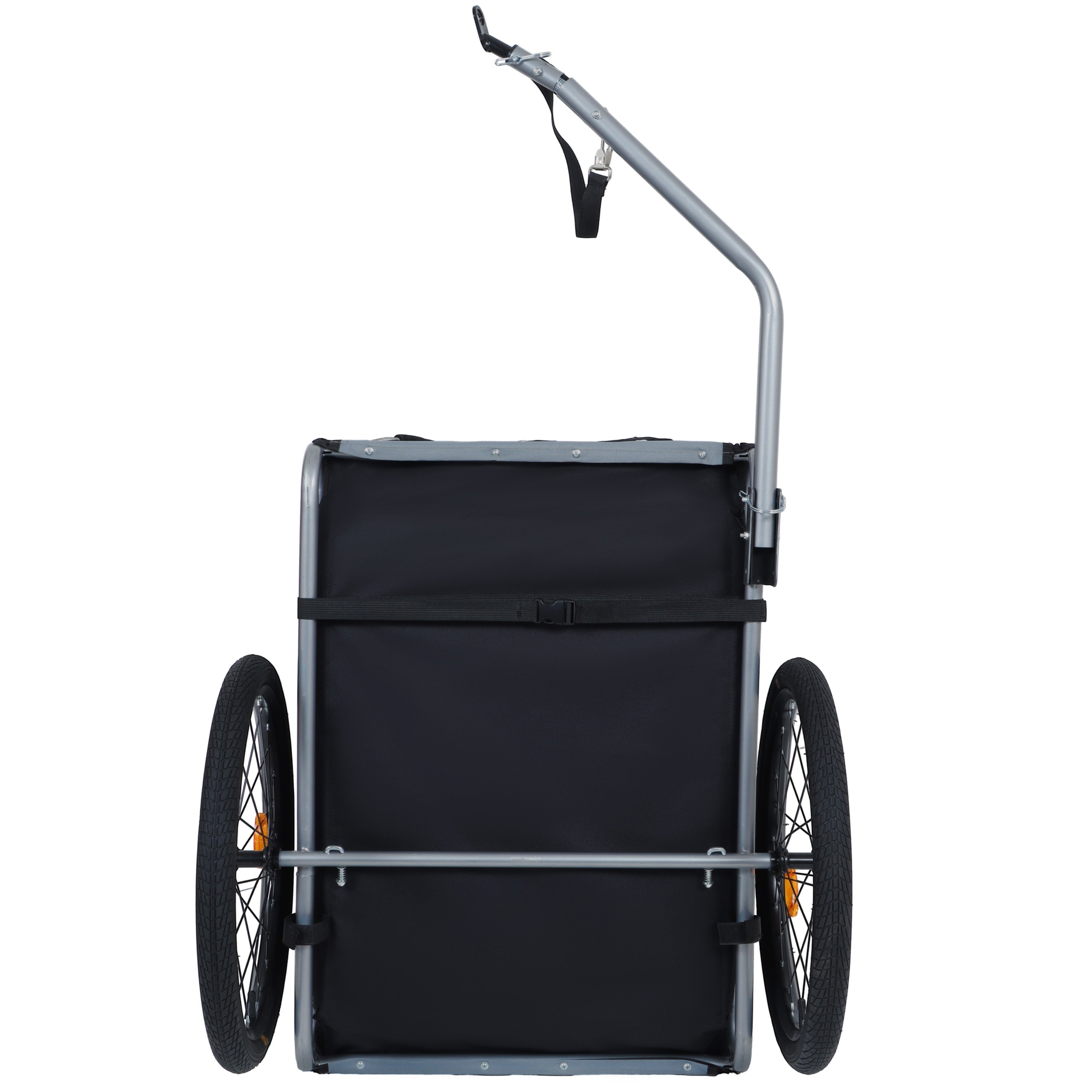 Large Folding Bike Trailer for Dogs – 66LB Capacity All-Terrain Pet Carrier, Durable Steel Frame for Cycling, Jogging, Camping & Outdoor Adventures, Black- Gray