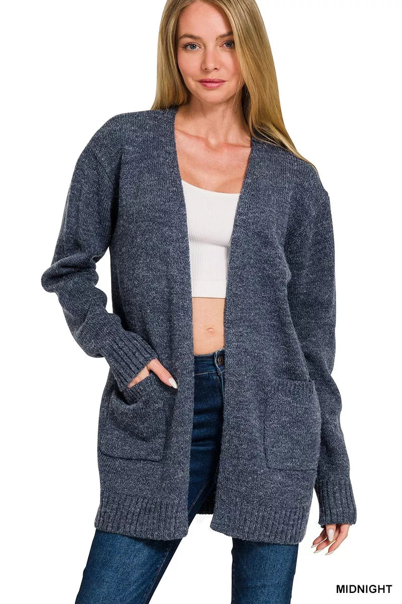 Zenana Open Front Sweater Cardigan