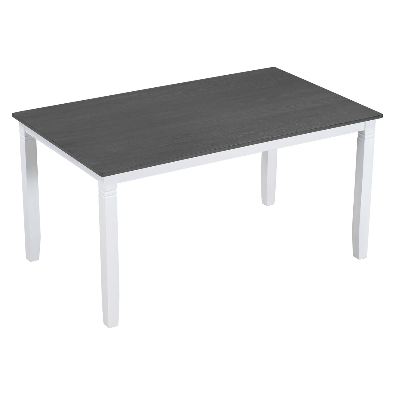 TOPMAX 6-Piece Wood Dining Table Set Kitchen Table Set with Upholstered Bench and 4 Dining Chairs, Farmhouse Style,Gray+White (old sku: SP000003AAK)
