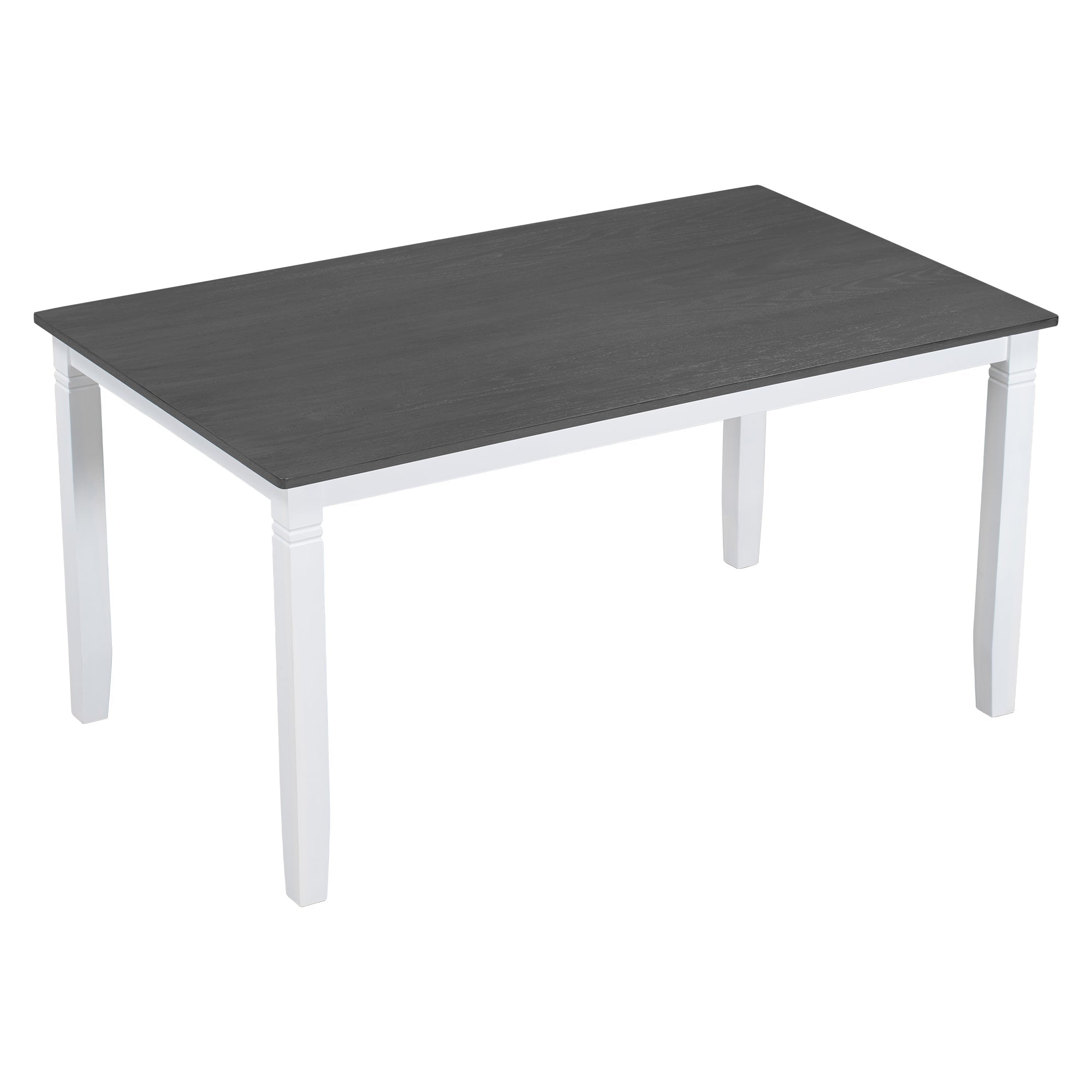 TOPMAX 6-Piece Wood Dining Table Set Kitchen Table Set with Upholstered Bench and 4 Dining Chairs, Farmhouse Style,Gray+White (old sku: SP000003AAK)