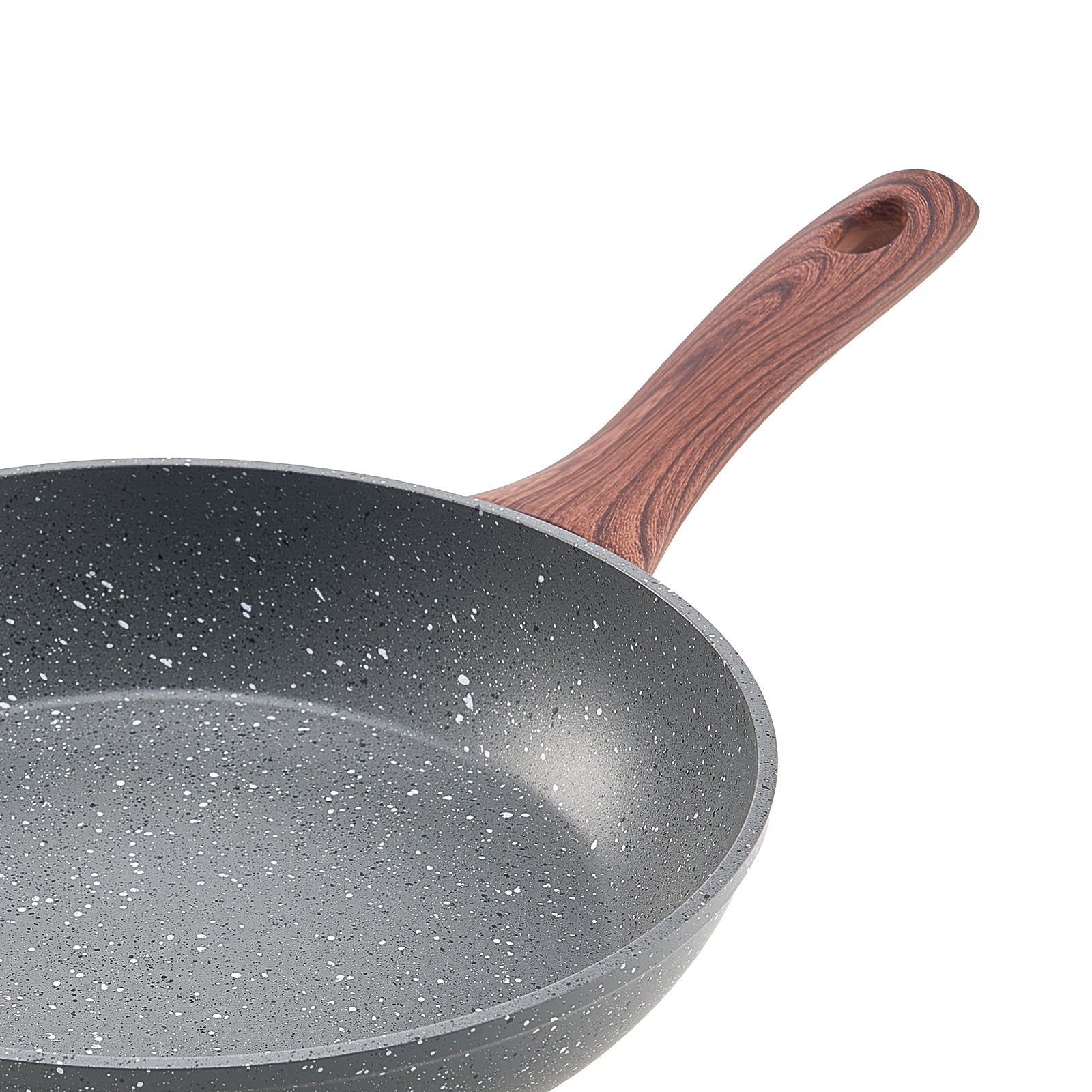 3 Piece Frying Pan Aluminum Skillet Set 9.5 11 12 in Nonstick Pre-Seasoned Grey