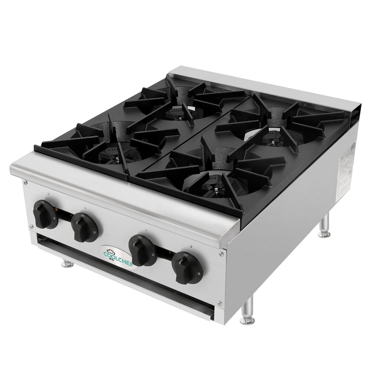 100,000 BTU Commercial Gas Hot Plate 4 Burner NG LP
