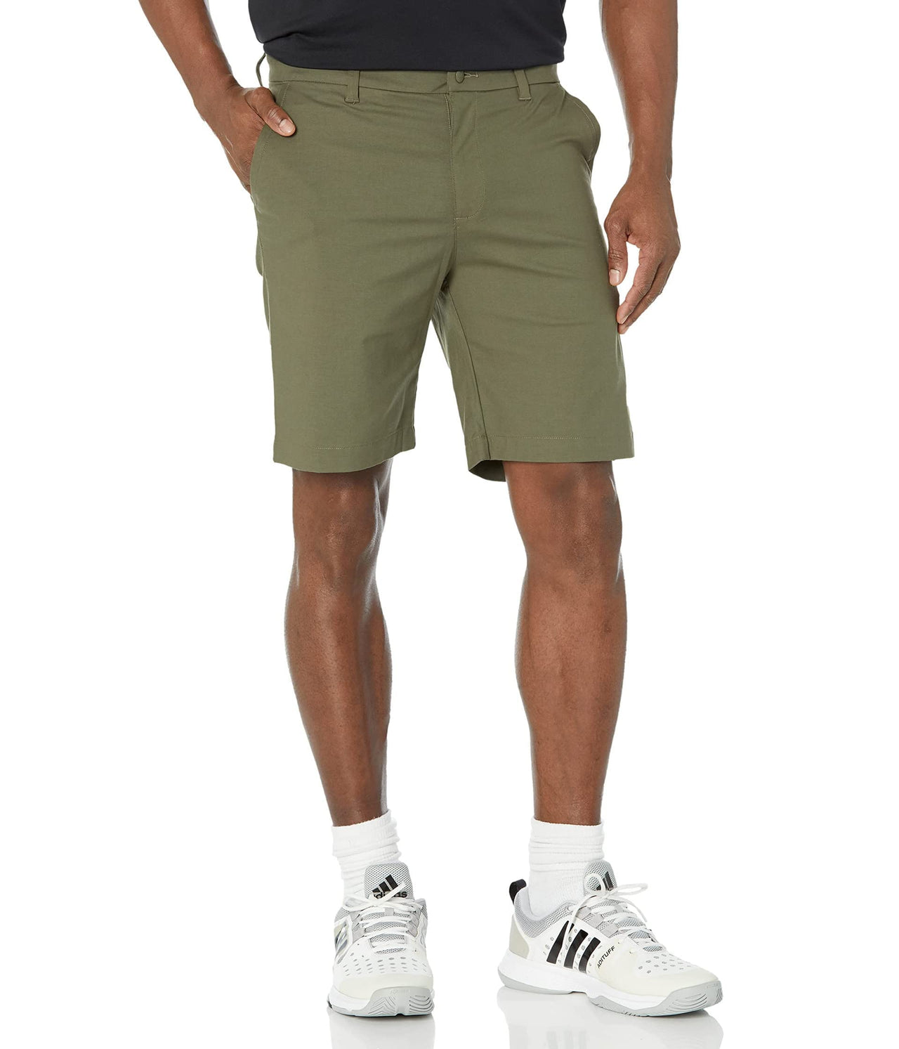 adidas Golf Mens Go-To 9-Inch Golf Short Olive Strata 32