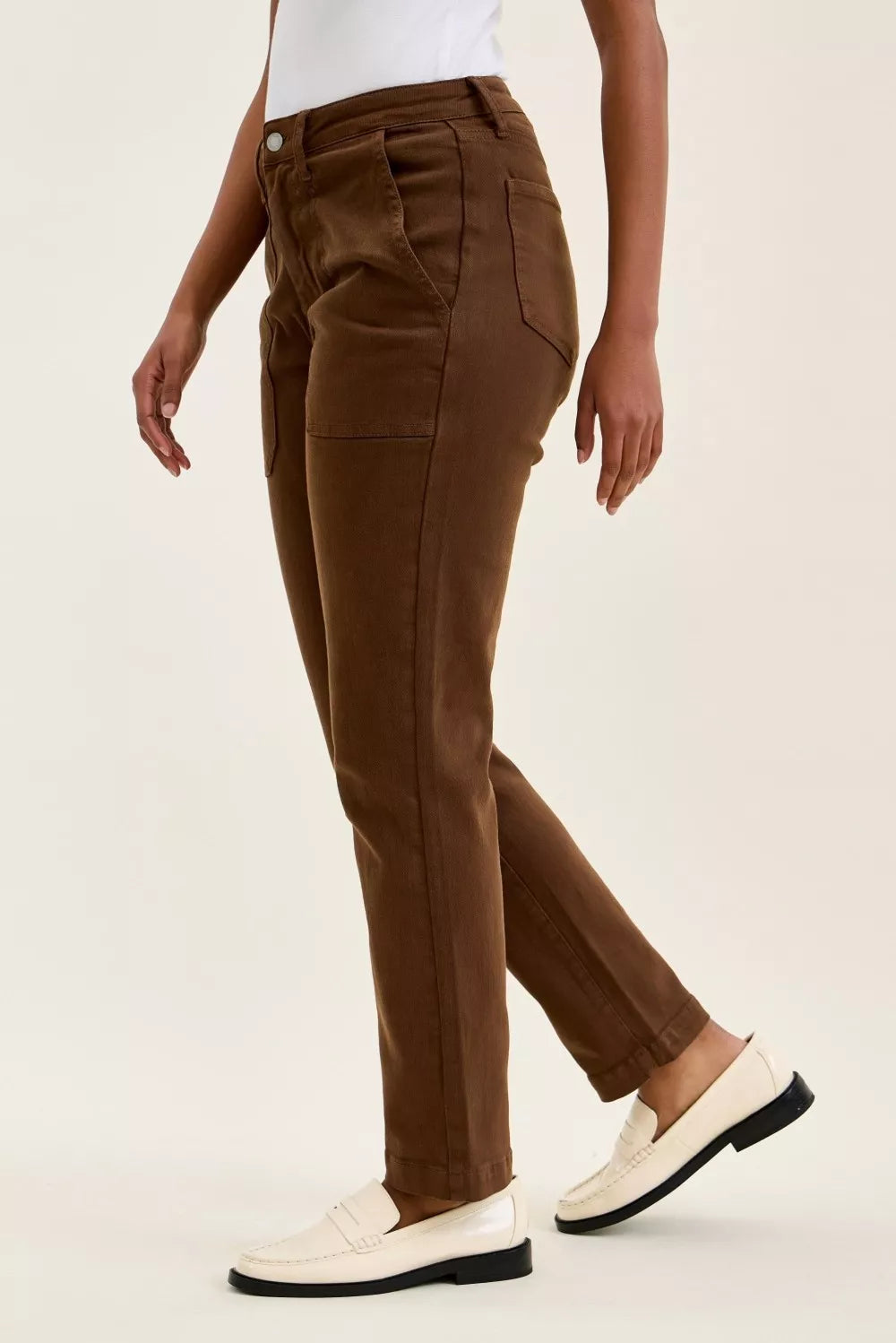 Judy Blue High Waist Aurora Weekender Jeans with Knee Darts C Mahogany