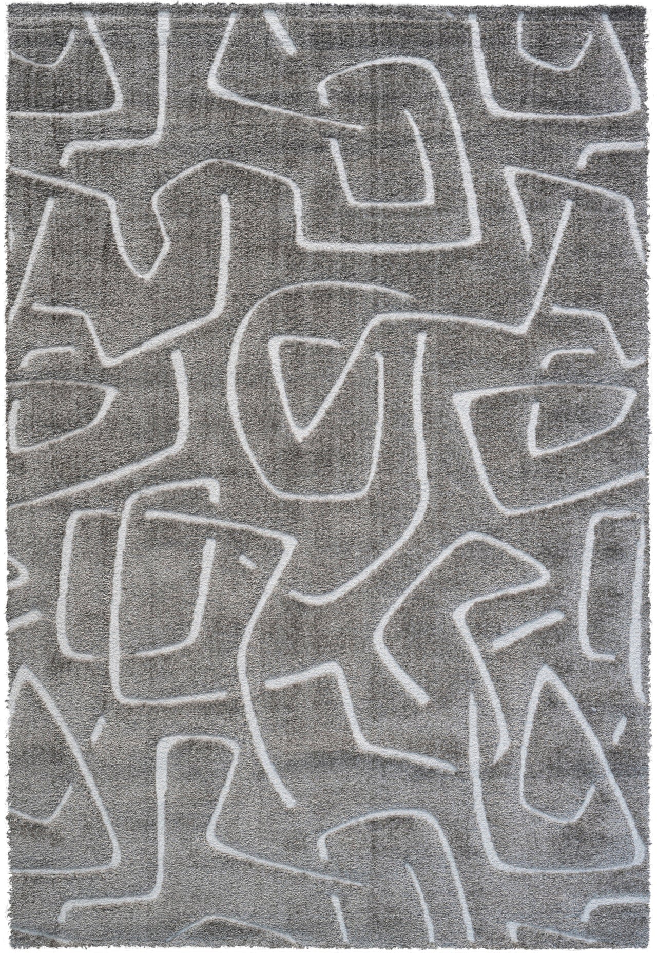 Nina Callie Gray and Ivory Recycled Polyester Area Rug