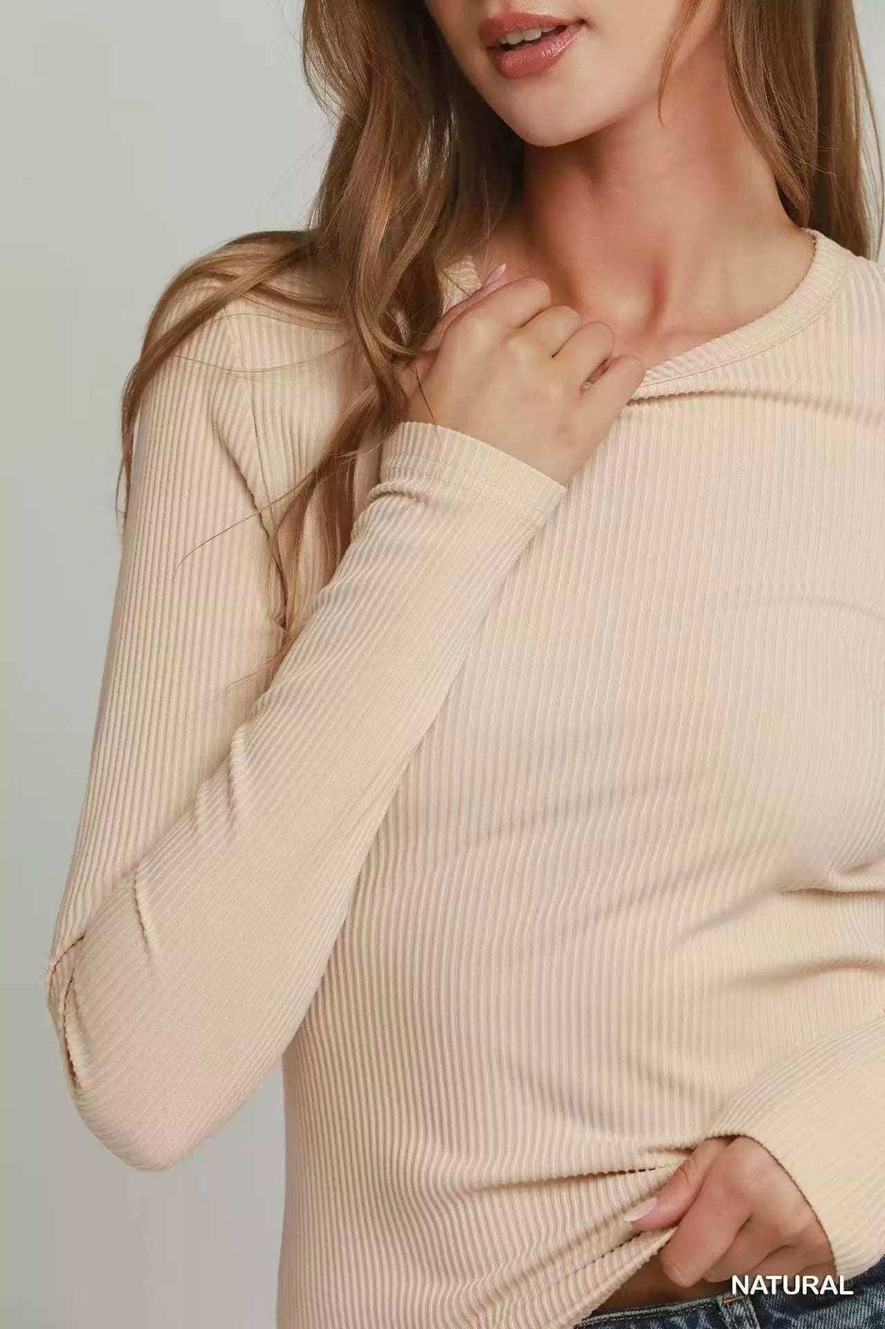 Umgee Brushed Rib Long Sleeve Top