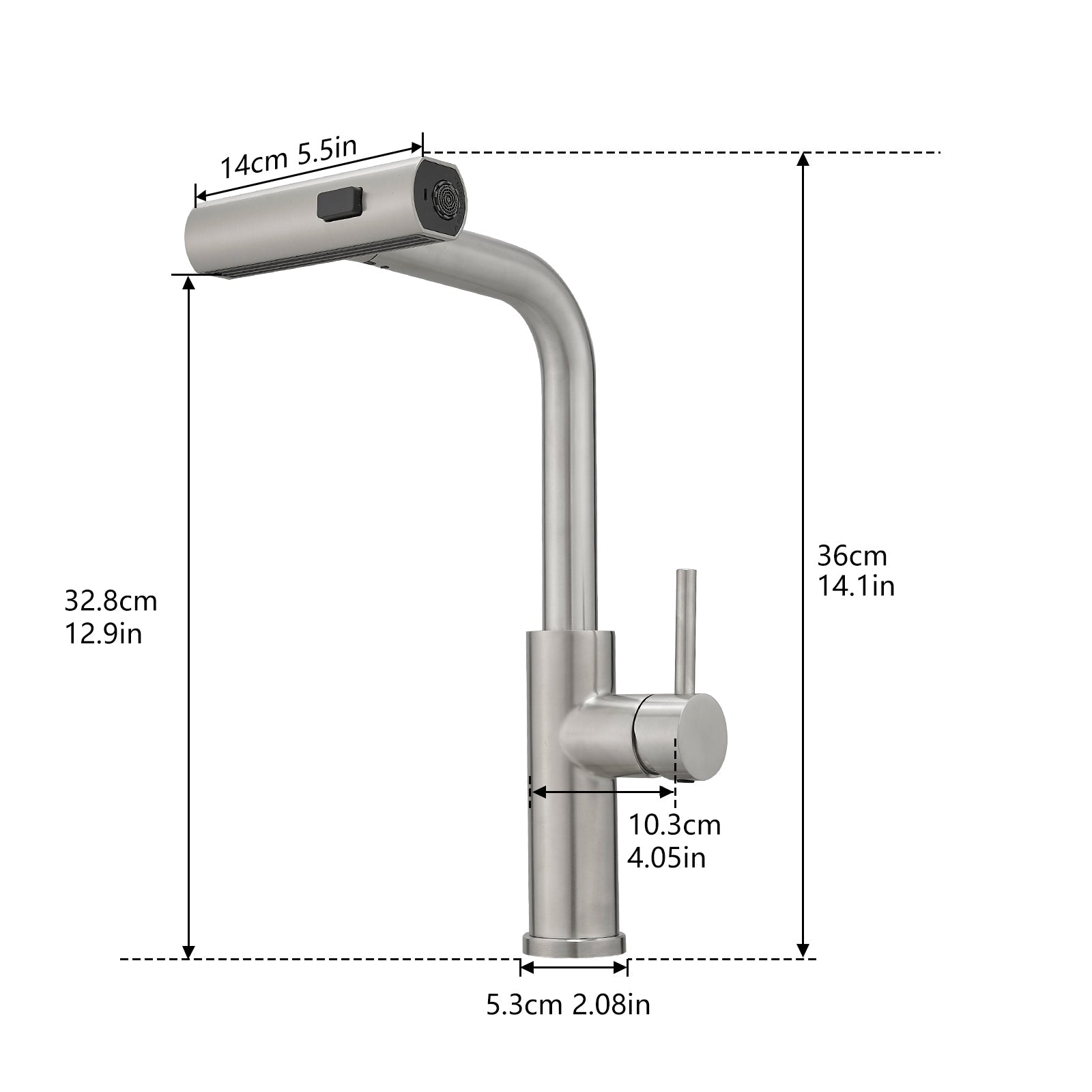 Kitchen Sink Faucet, Brushed Nickel Kitchen Faucets with Pull out Sprayer, Bar Faucet Single Hole Faucet