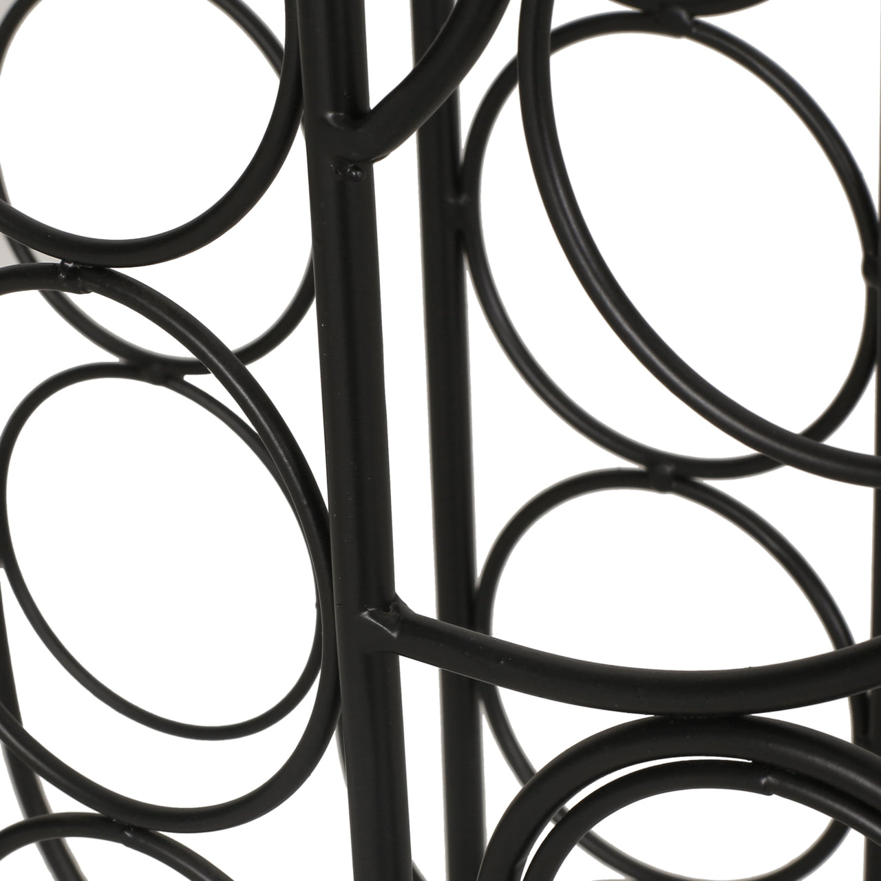 Modern Industrial Tabletop Wine Rack with Cactus Design in Black Metal for 13 Bottles