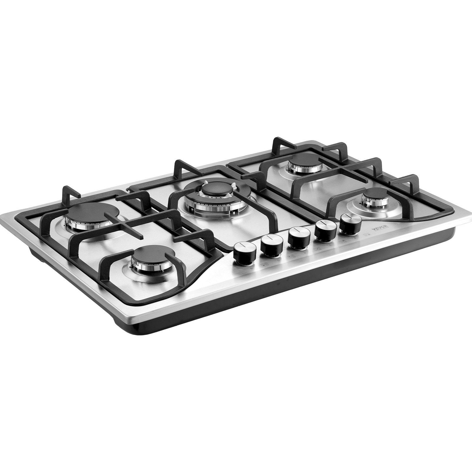 Gas Cooktop 30 inch, Max 12250BTU 5 Burners Built-in Stainless Steel Gas Stove Top, LPG/NG Convertible Dual Fuel Natural Gas Hob with Thermocouple Protection